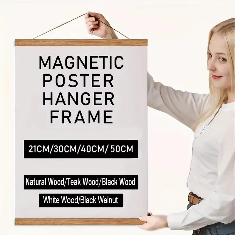 Engraved Wood Frame - Magnetyczny wieszak na plakaty 21 30