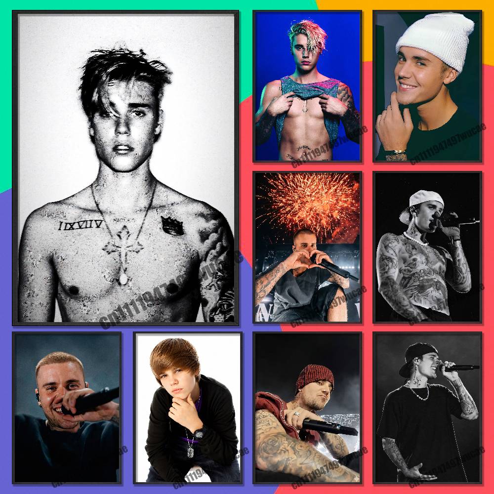 Custom Map Poster - Plakat J-Justin Singer B-Bieber, fototapeta, papierowa