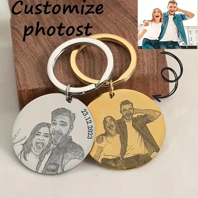 Initial Ring Custom - Spersonalizowany grawerowany brelok do kluczy z