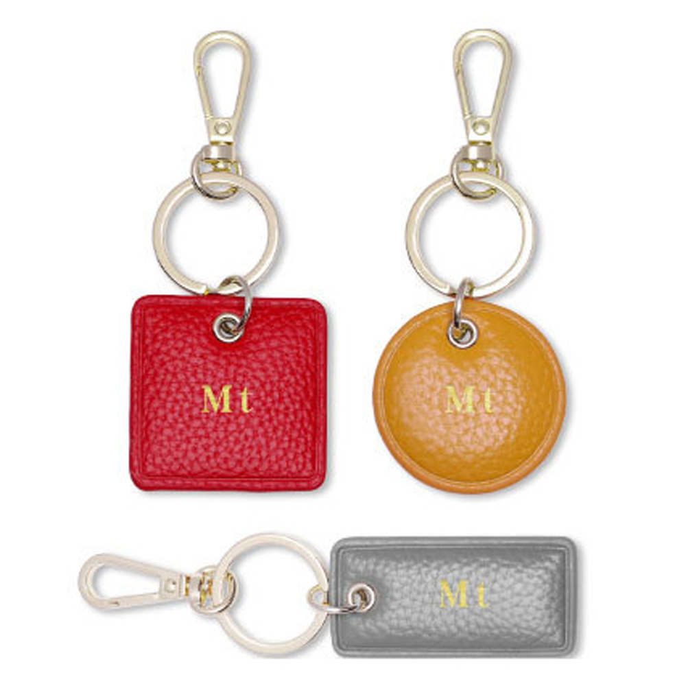 Monogram Keychain Leather - Spersonalizowane litery skórzany brelok Monogram okrągłe