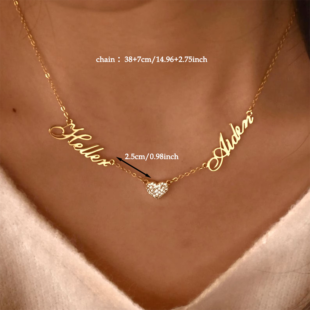 Naszyjnik z dwoma imionami dla – Name Necklace Custom recenzja i cena