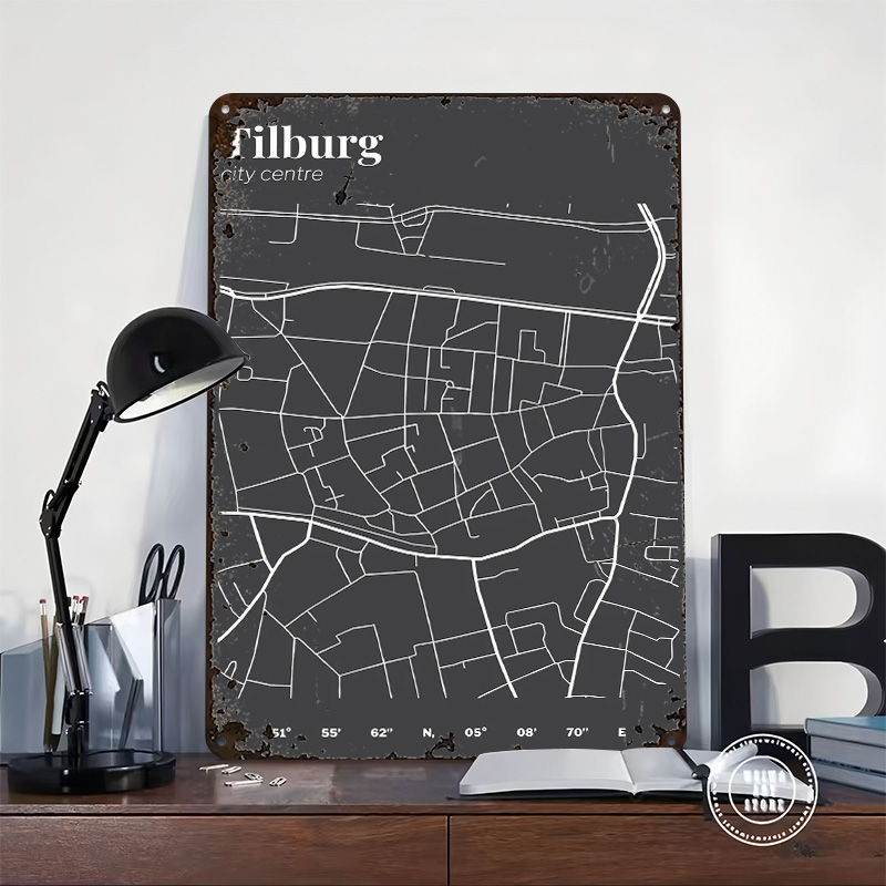 Mapa centrum miasta Tilburg, p – Custom Map Poster recenzja i cena
