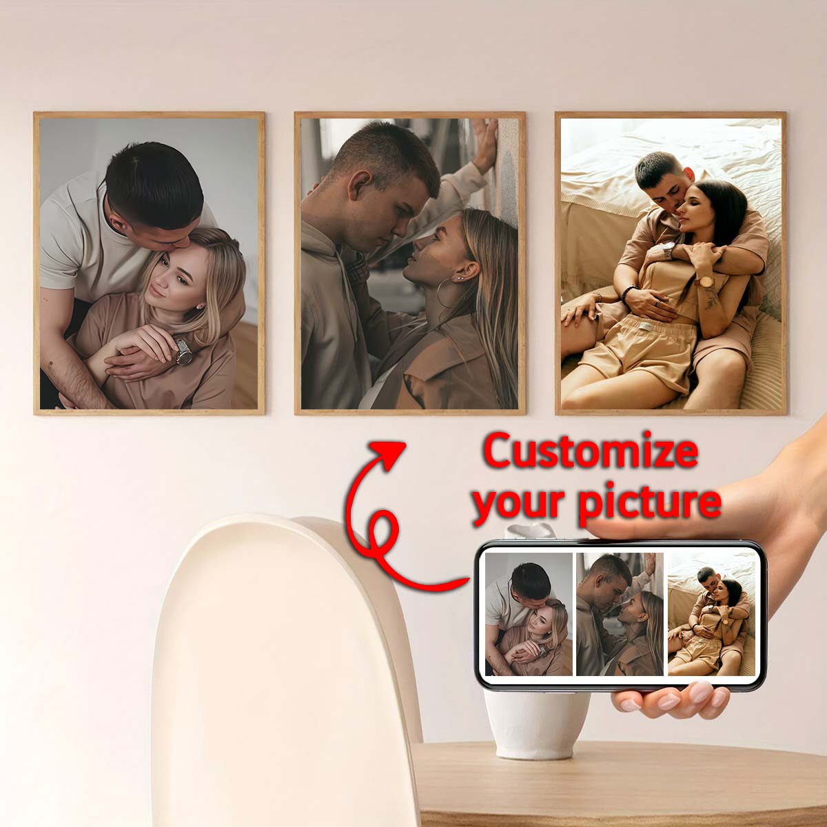 Tryptyk - 2D obraz olejny na d – Engraved Wood Frame recenzja i cena